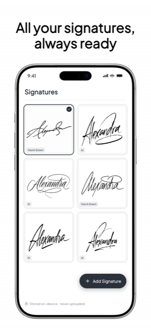 Your signatures library, reusable everywhere